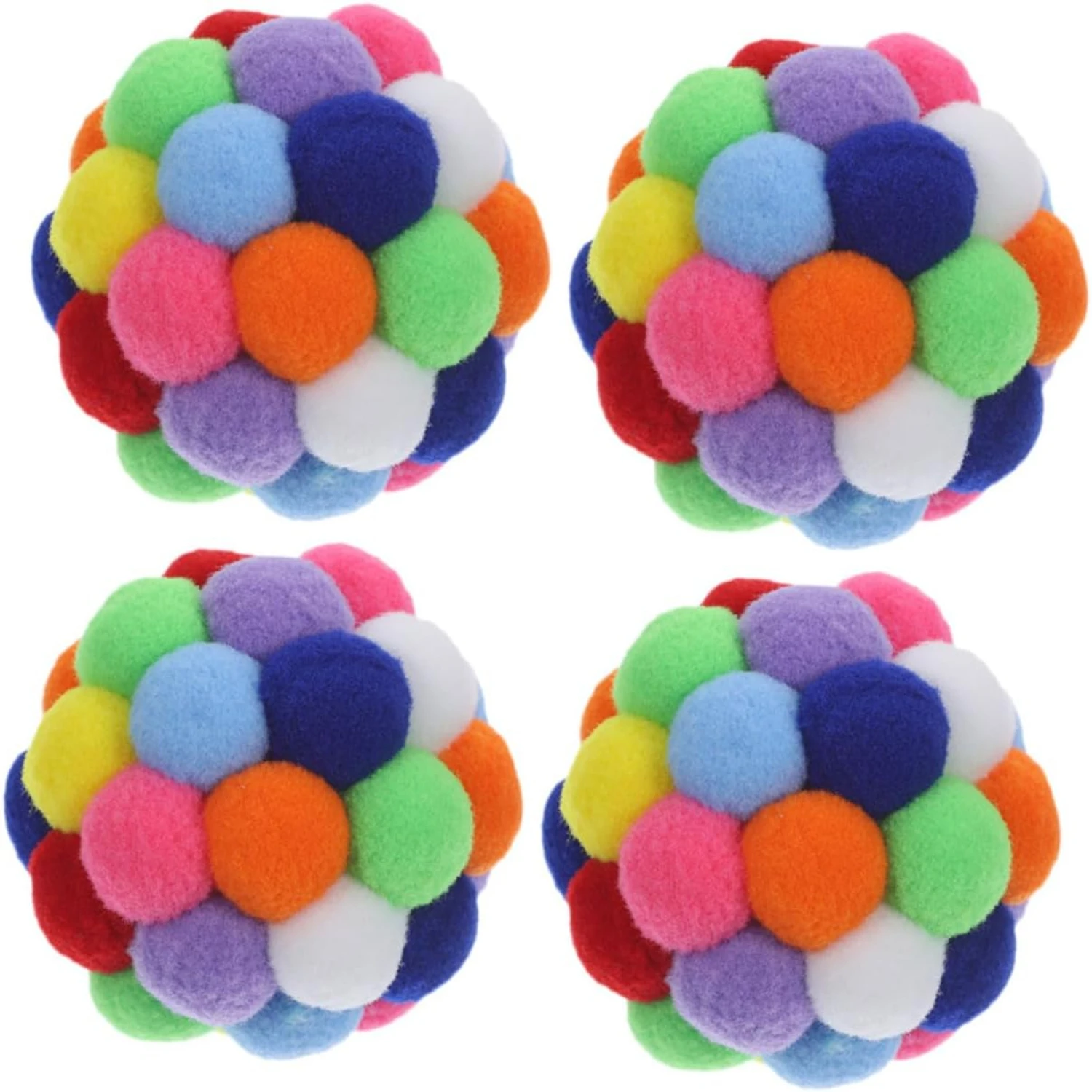 Engaging and Durable Soft Cat Toy Set for Happy, Healthy, and Entertained Feline Friends - Includes 4 Reusable Balls for Endless