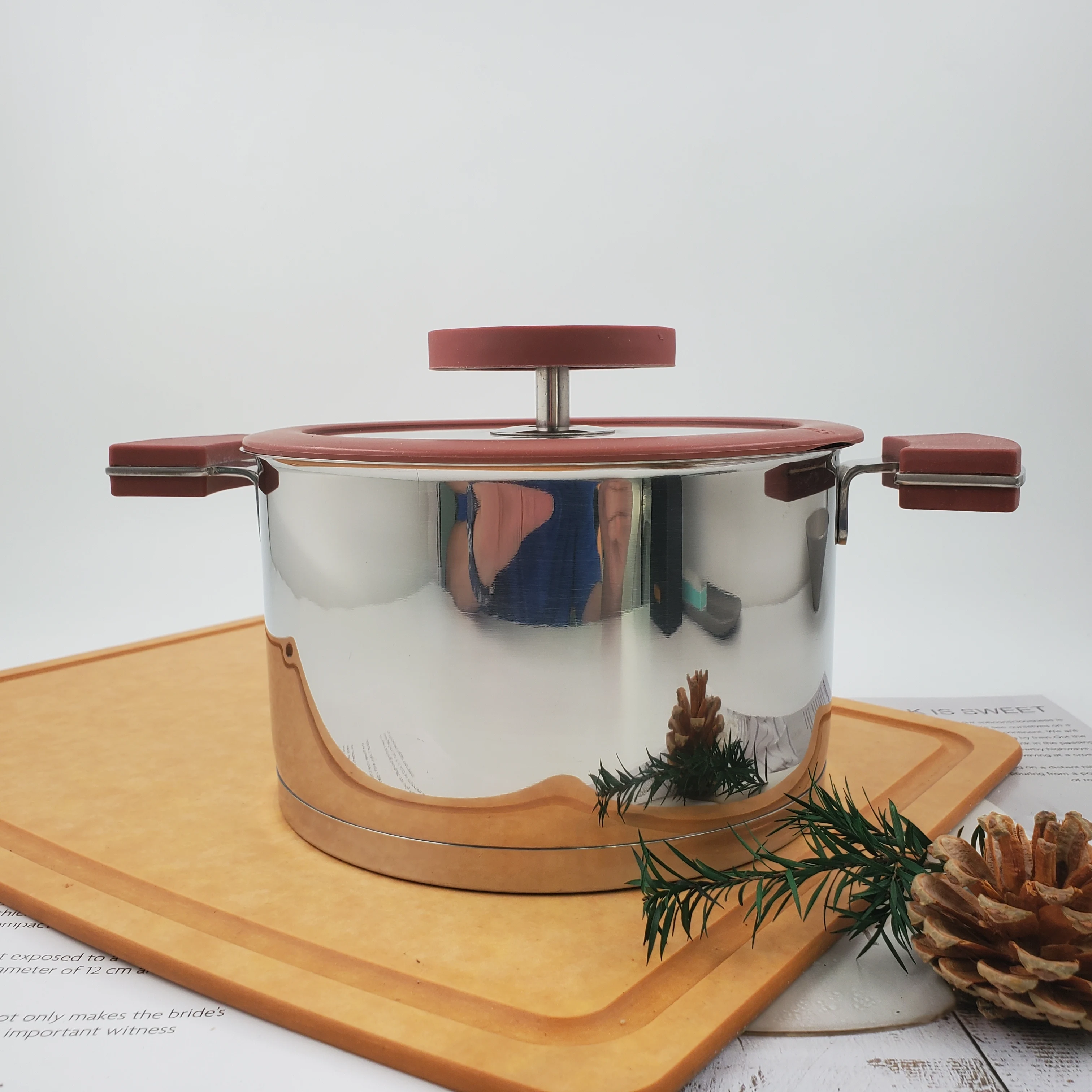 16CM Stainless Steel Pasta Pot with Lid