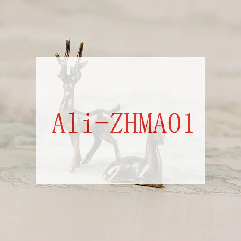 1Pc Mini Copper Alloy Sika Deer Tabletop Small Ornaments Vintage Animal Figurines Desk Decorations Accessories Home Decor Craft