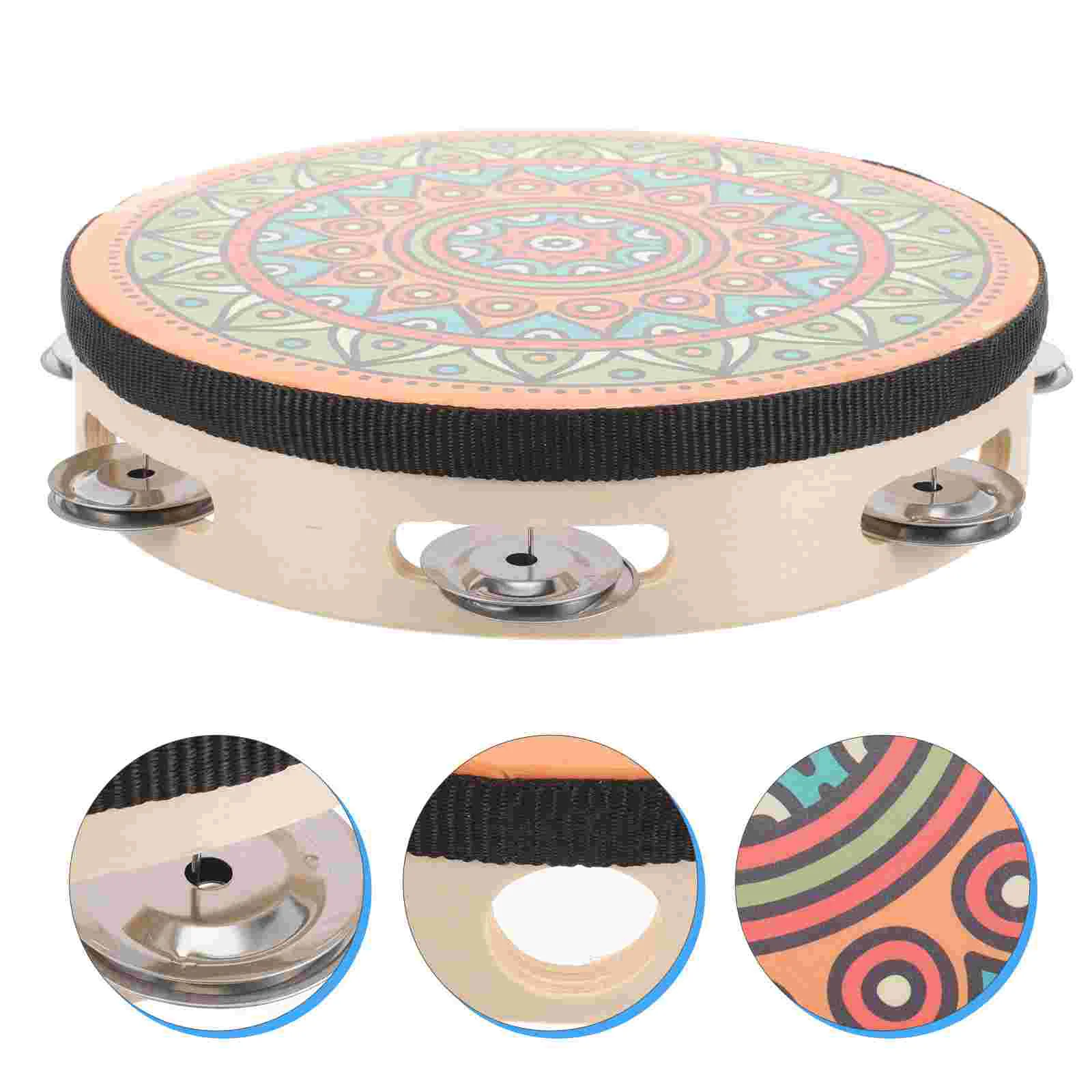 

Tambourine Musical Instrument Children Percussion Instruments Single Row Handheld Baby