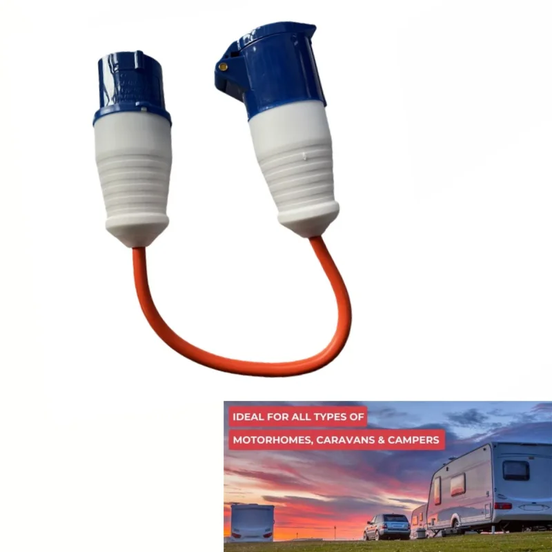 

Reverse Polarity Adapter Mains Hook Up 16A Reversed Adapter Connector Caravan Camping Outdoors RV Parts Accessories