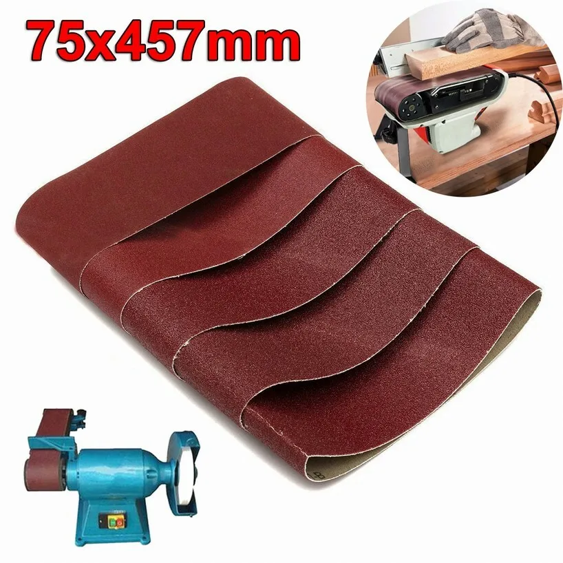 12pc 75x457mm Sanding Belt 80 120 240 400 800 1000Grit Linishing Abrasive 3