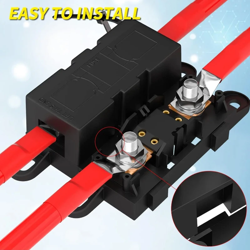 Mega suporte de fusível automático anm, fusível de lâmina aparafusada, tipo plano, fusível anl 30a 50a 60a 70a 80a 100a 125a 175a 200a 225a 250a 300a