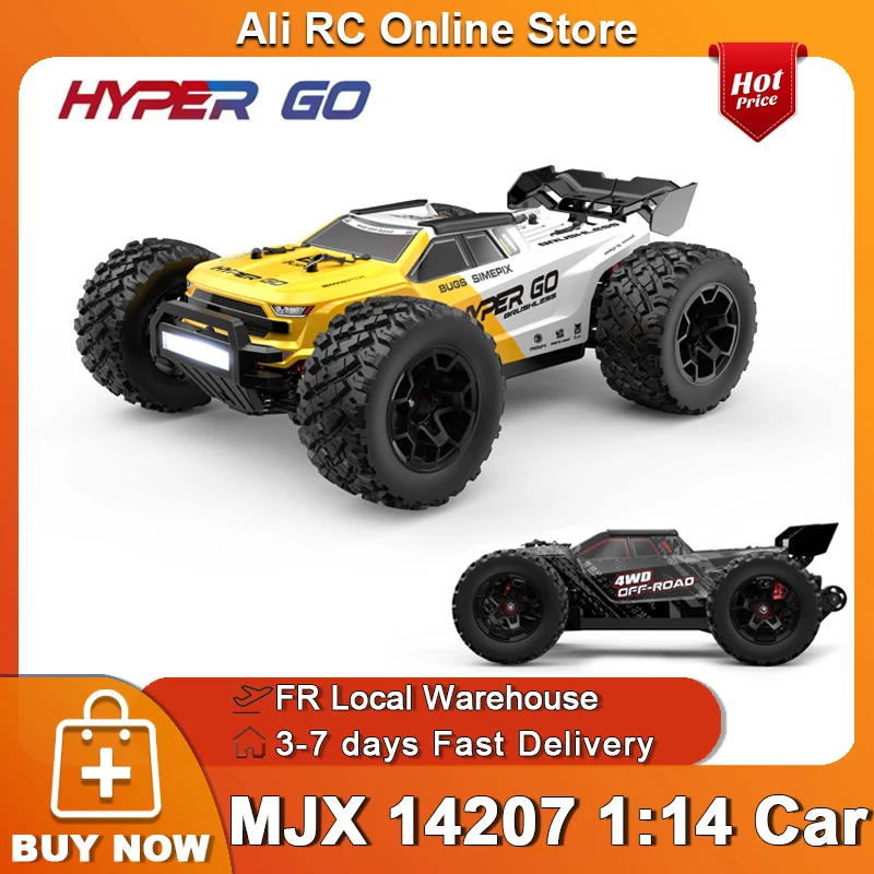 Original MJX Hyper Go 14207 1:14 RC-Auto mit Bürstenlosem Motor, Allradantrieb, Drift-Offroad-Fahrzeug, 2,4G 55KM/H Hochgeschwindigkeits-Auto, Doppelkarosserie-Truck, Hobby-Spielzeug