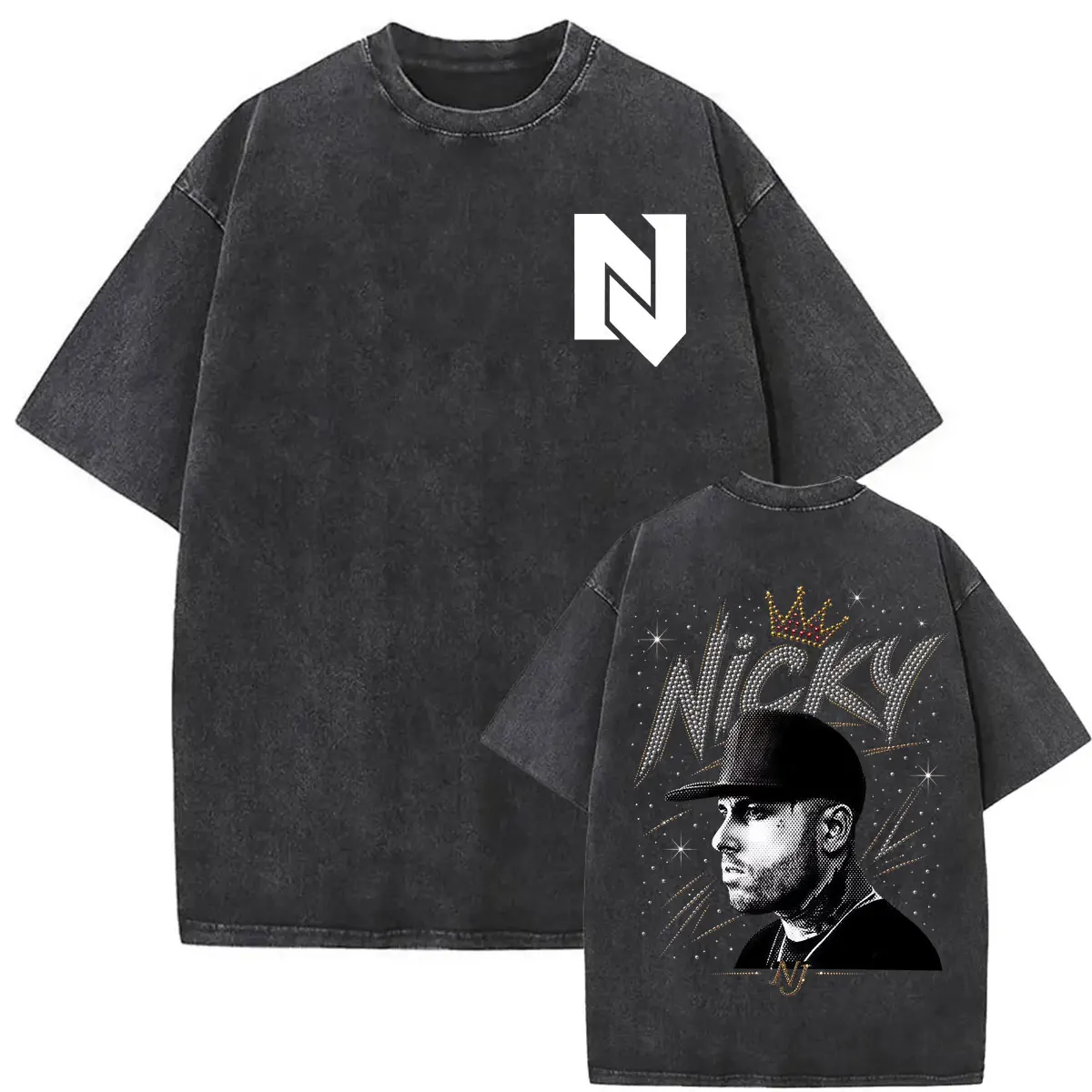 Camisetas Vintage Lavadas El Ganador Nicky Jam Dimelo Papi Tour para Hombre y Mujer, Estilo Harajuku, Moda Urbana, Camisetas de Verano Cómodas