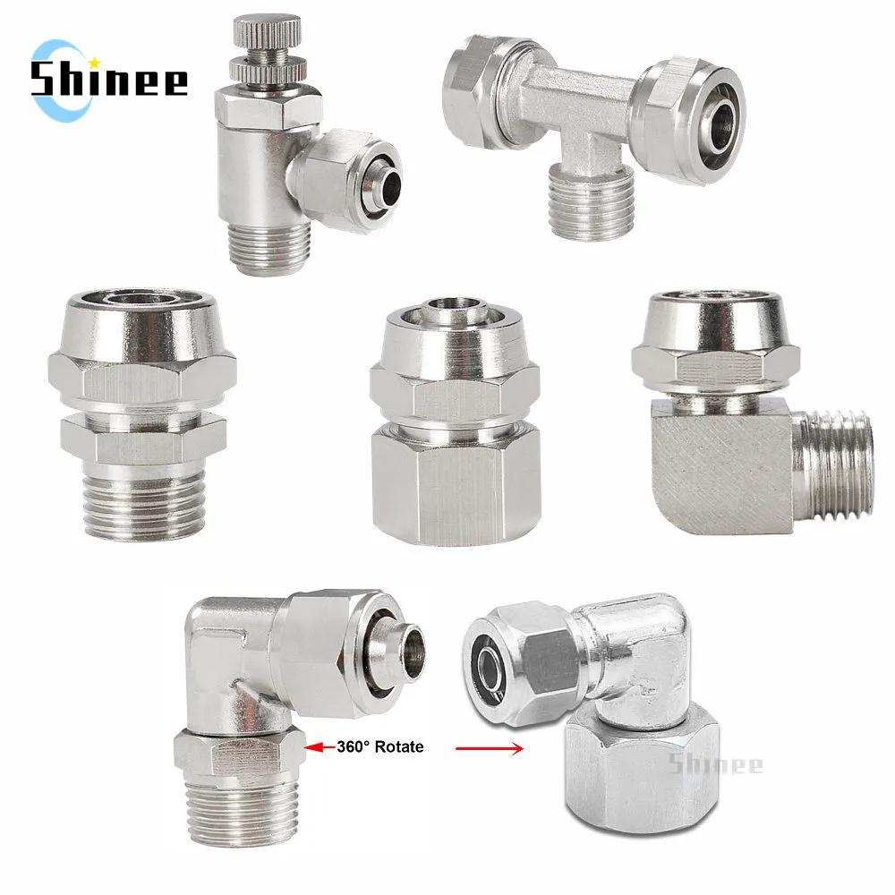 Niklowana miedź gwint wewnętrzny gwint zewnętrzny 1/8” 1/4” 3/8” 1/2” gwint (PT) szybkozłącze tchawicy 4 6 8 10 12 mm