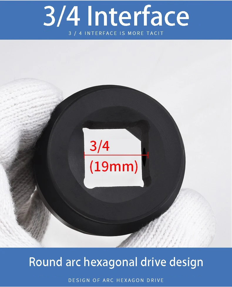 17-46mm Hochleistungs-Sechskant-Steckschlüssel 3/4-Zoll-Anschluss Industriequalität Schraubendreher Sechskant-Schraubendreher Elektrowerkzeug-Zubehör – Detail 6