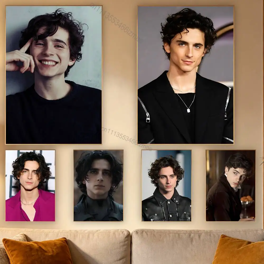 Cool T-Timothée Chalamet Poster Retro Paper Sticker DIY Room Bar Cafe Aesthetic Art Wall Painting