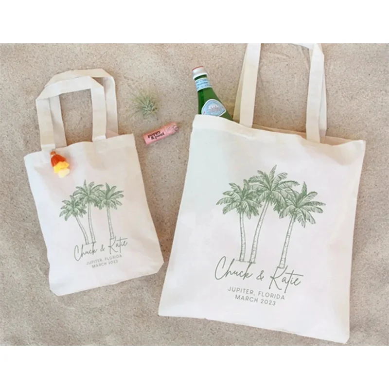 Palm Tree Tote - Wedding Welcome Bag - Custom Wedding Tote - Bachelorette Gift - Destination Wedding Tote - Custom Tote - Beach