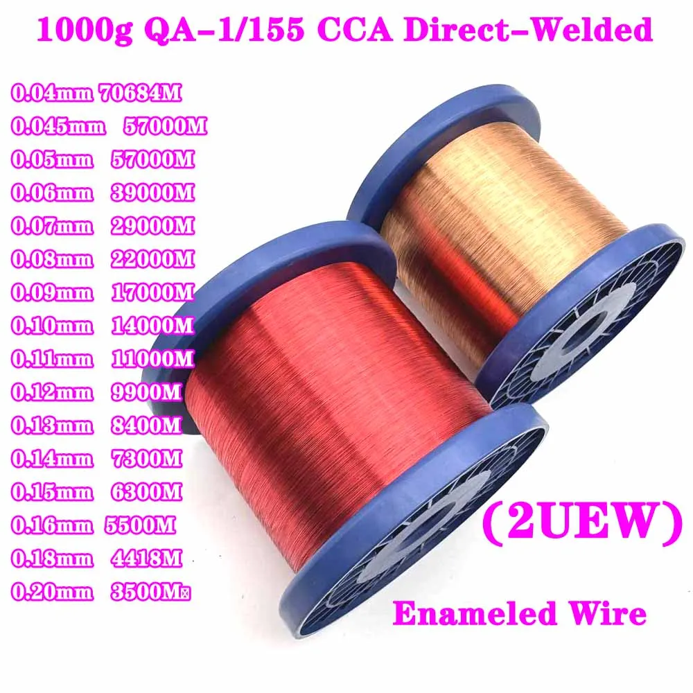 

1Kg/roll QA-1/155 CCA Direct-Welded Copper-clad Aluminum Enameled Wire Polyurethane Enamelled Wire 0.04-0.2mm Enamelled CCA Wire