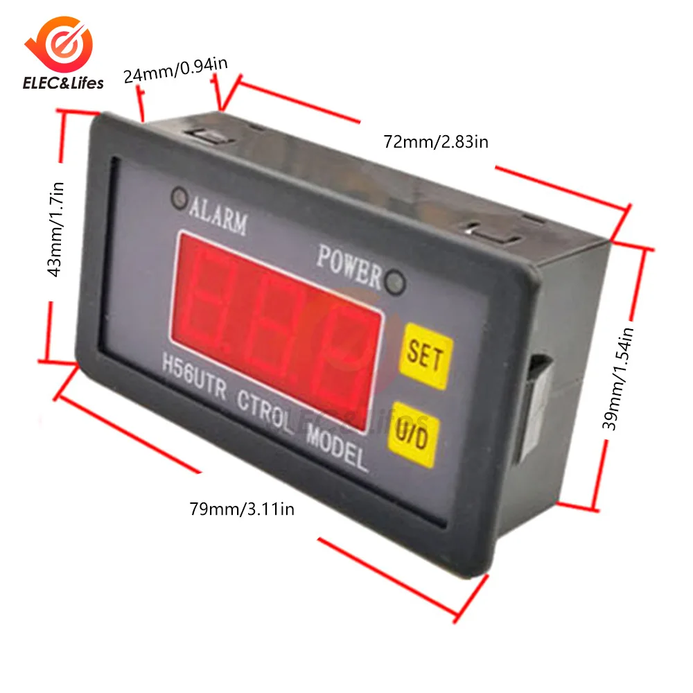 H56TR cyfrowa kontrola temperatury wyświetlacz LED termostat z przyrządem sterującym ciepłem/chłodzeniem DC 12V 24V AC 220V wymień W3230