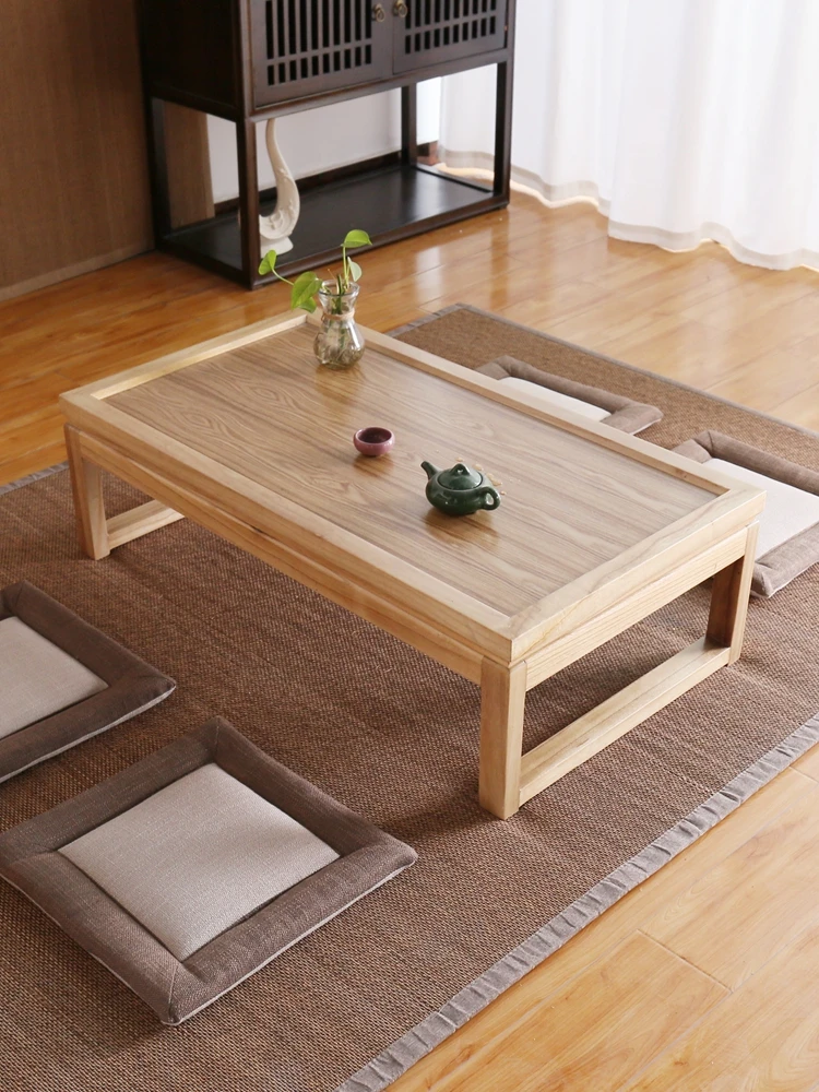 Solid wood tatami table, Zen inspired creative kang table,