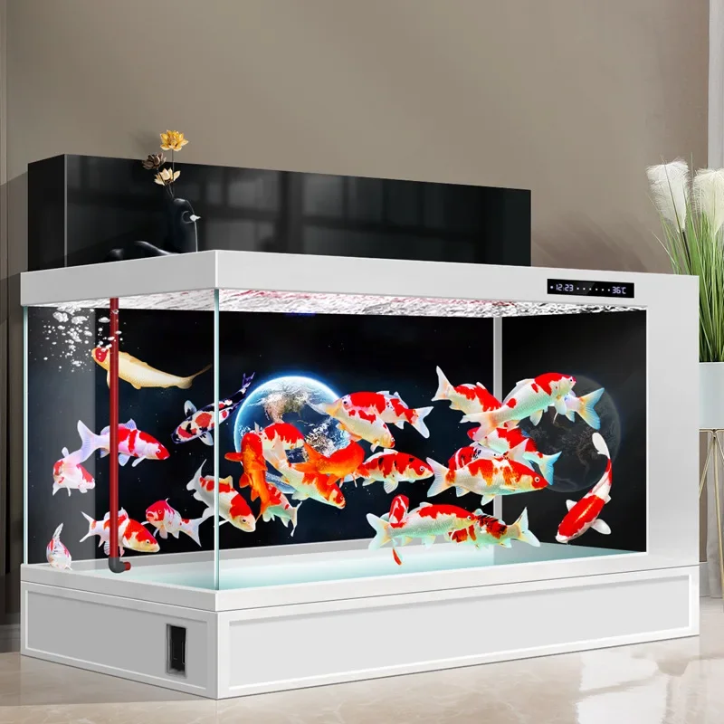 Ultra-white glass double filter circulation aluminum alloy water-free large fish tank