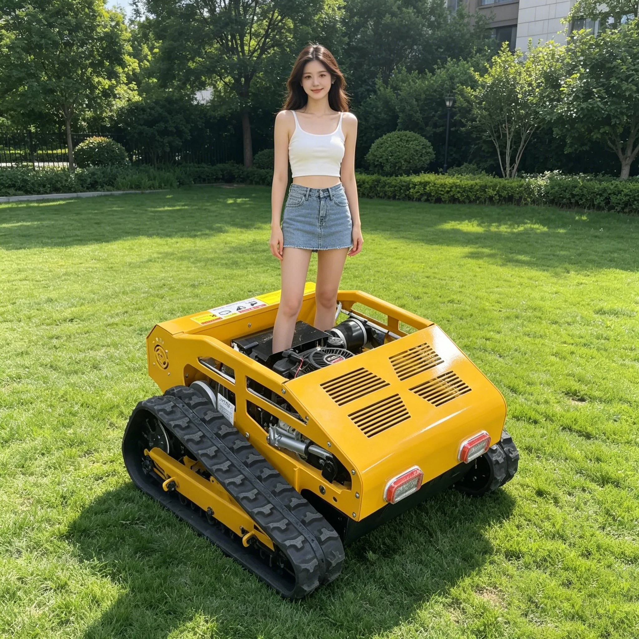 

Customized new design factory manufacturer remote-controlled self-propelled crawler lawn mower