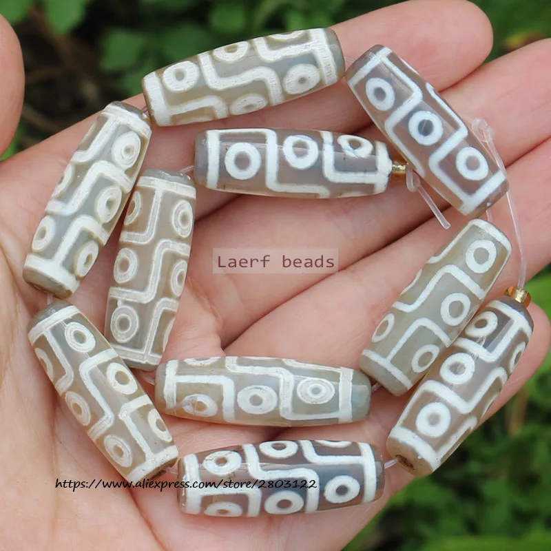 3pcs Natural White Agate 28-30mm Many patterns Tibet Dzi Agate,Lucky Symbol,Powerful Amulet,For DIY Jewelry Making !