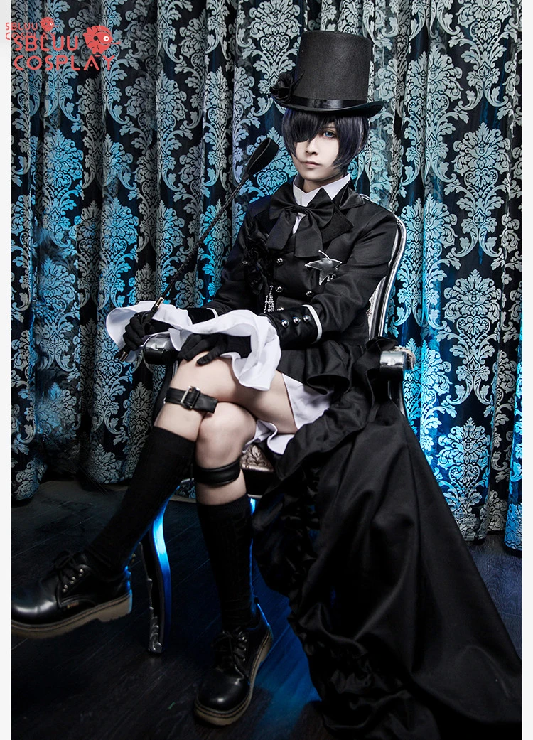 Sbluucosplayアニメ黒カッティングラーコスプレciel phantomhiveコスプレコスチュームkroshitsujiコスチュームハロウィーン女性ファンシーパーティー衣装