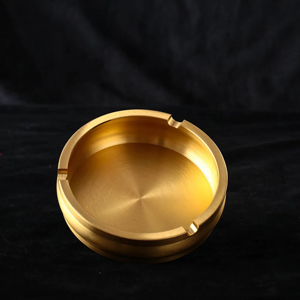 

Ash Tray Smoking Home Holder Desktop Decoration Bathroom Ashtray Container Golden Household