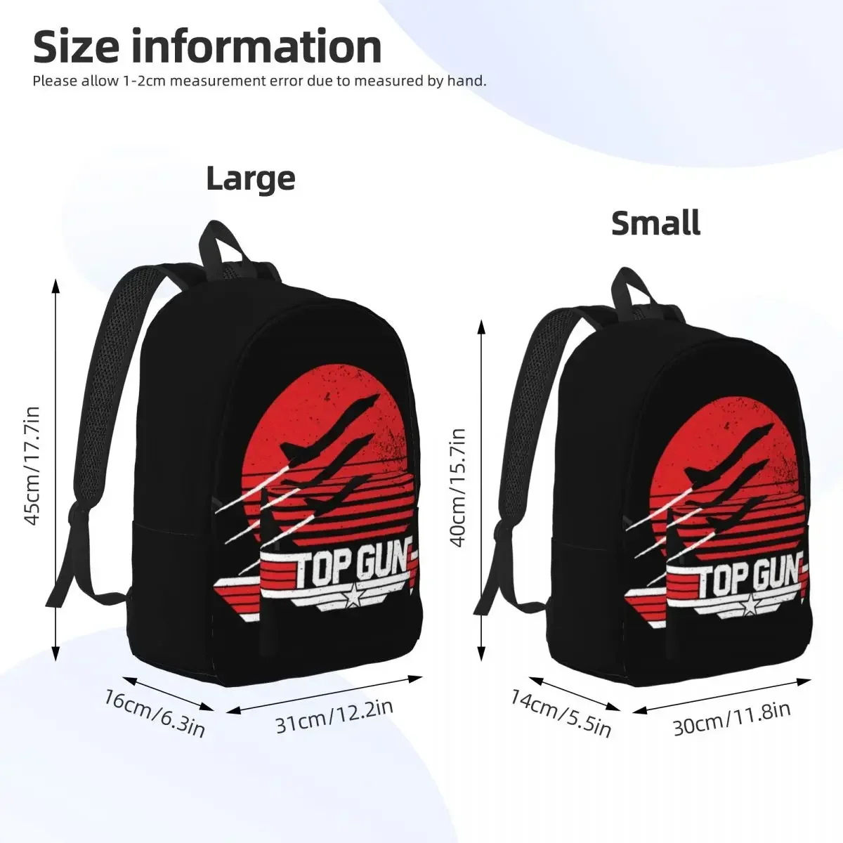 Mochila de lona personalizada con película Maverick Top Gun para mujeres, hombres, estudiantes universitarios, mochila para portátiles de 15 pulgadas, bolsas Topgun