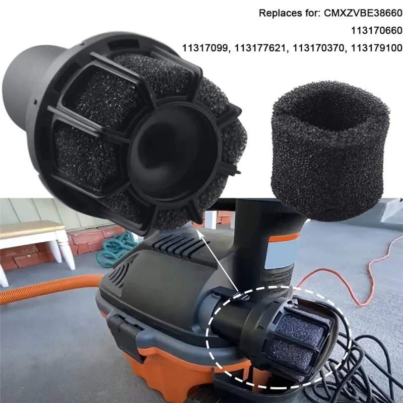 

【Hot Selling】8 Pcs Muffler Diffuser Foam Replacement Part For Wet/Dry Vacs With A 2-1/2 Inch Blowing Port, For CRAFTSMAN CMXZVBE