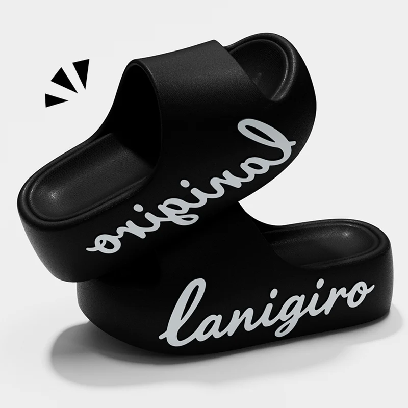 Letter Printing Thick Bottom Slippers Women Summer Fashion Chunky Platform Sandals Woman 2026 Anti Slip Beach Outdoor Sandles