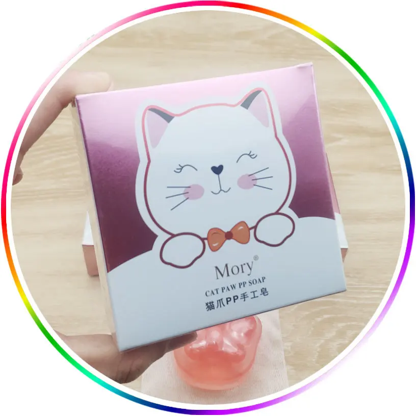 2PCS*80g Transparent Cat's Claw Amino Acid De-mite Handmade Soap Moisturizing and Oil-controlling To Blackheads Firming Skin