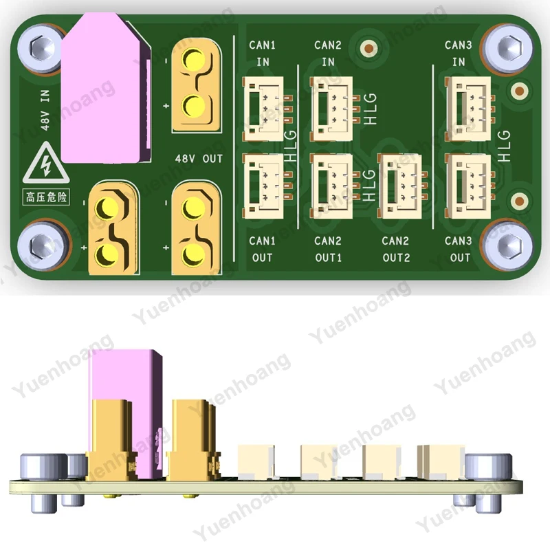 48V Power Distribution Board XT60 to 3 Way XT30 High-Current PDB Module Multiple Ports DIY Accessories for RC Drone/Robot 6