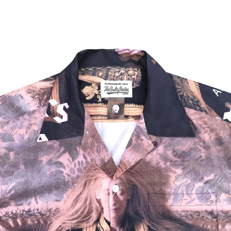 WACKO MARIA Theme Movie Character Print Hawaii Short Sleeve Shirt Summer Casual Mens Womens Trendy Cuban Collar Shirt