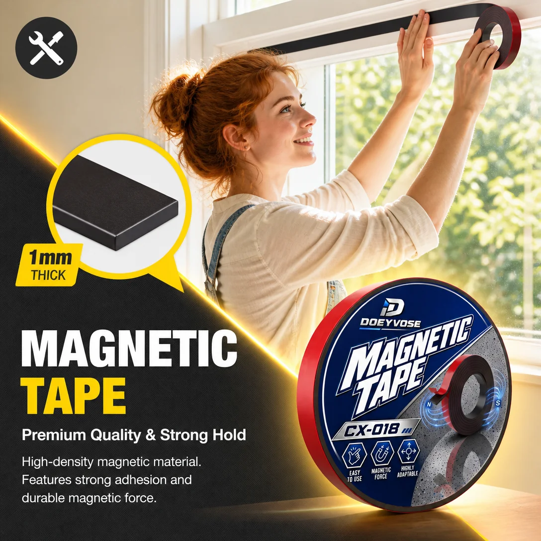 Magnetic Strip Tape Self‑Adhesive 10mm1mm1m Craft Magnet Sticker