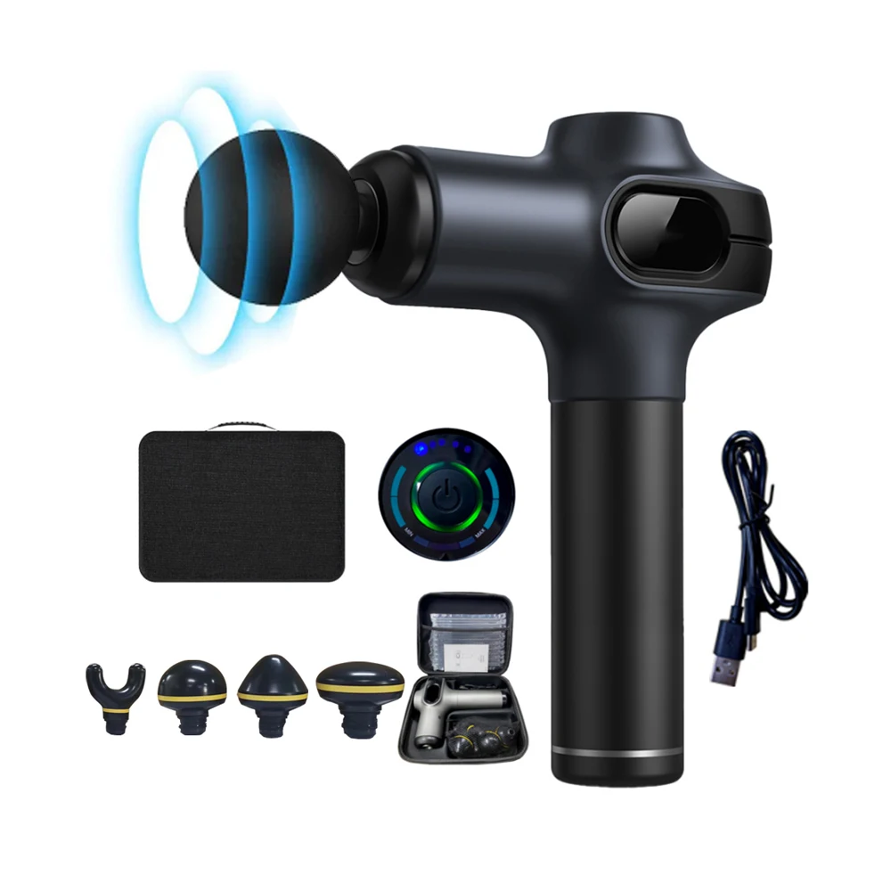 

Профессиональный массажный пистолет для глубокого воздействия на ткани, 5 скоростей, для массажа мышц и фасций