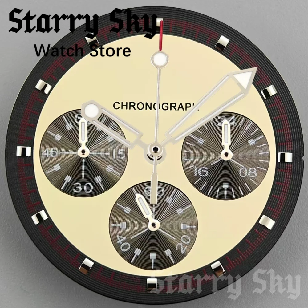 Starry Sky 30mm High Quality Watch Dial 6-pins Watch Hands With Green Luminous Suitable For VK63 Quartz Movement Watch Accessory