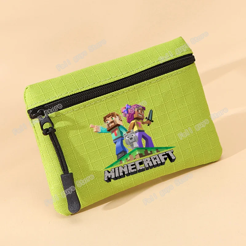 Miner Crafting Pixel Canvas Wallet Mini Cartoon Coin Purse Zipper Money Pouch Credit Card Holder Kawaii Key Storage Bag Gifts view 4