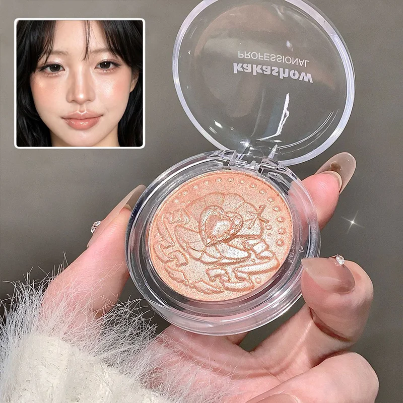 KAKASHOW Embossed Highlighter Powder Shimmer Glitter Face Highlight Brightening Skin Long Lasting Sparkle Contour Makeup