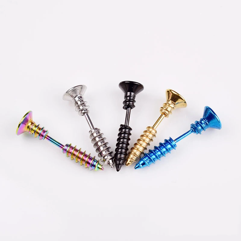 Gothic Unisex Punk Rock Stainless Steel Nail Earrings for Men Momen Stud Earrings Novelty Party Jewelry