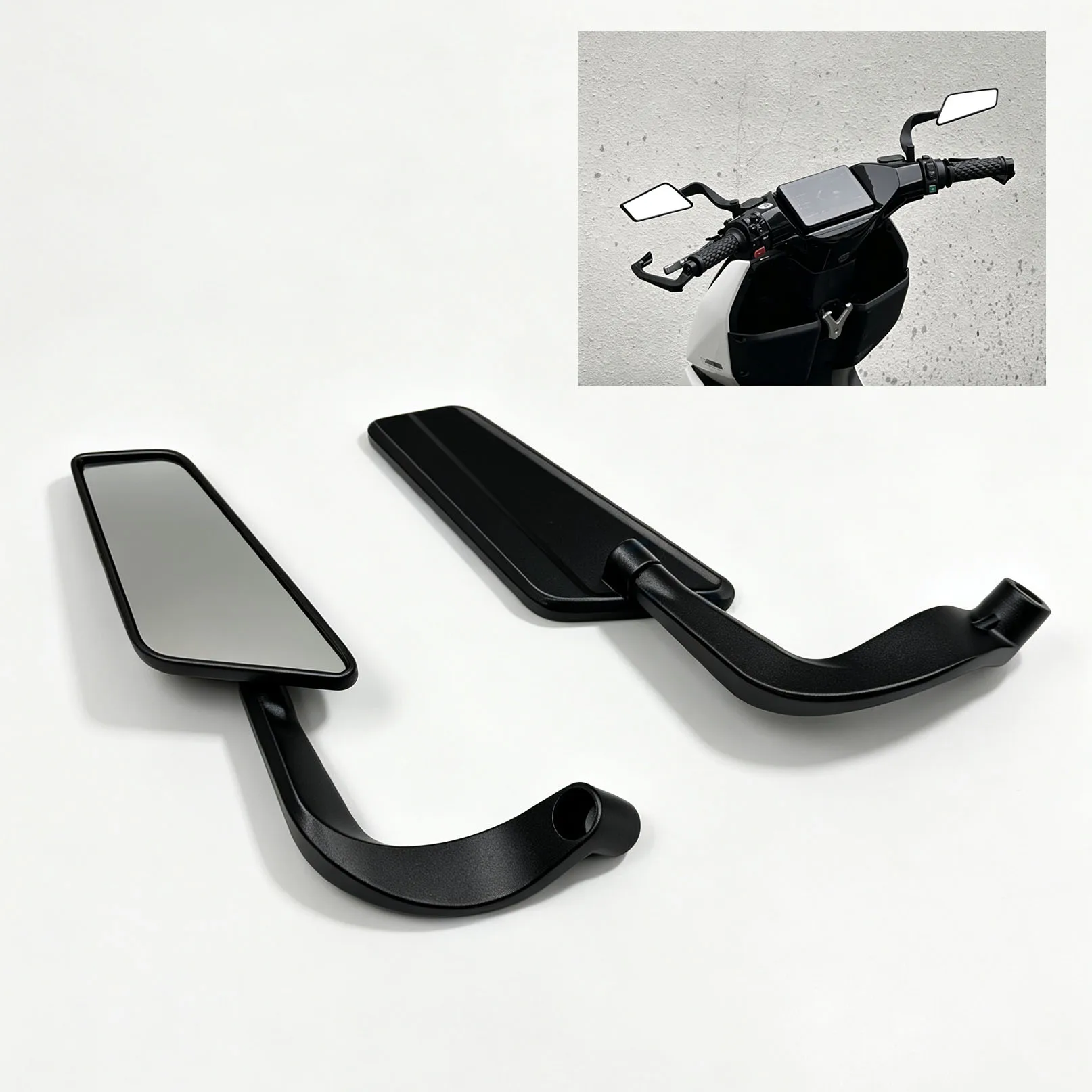 Motorrad-Rückspiegel Weitwinkel 7/8" 10mm Universell Passend Klappbarer Flügelspiegel für Roller Cruiser E-Bike