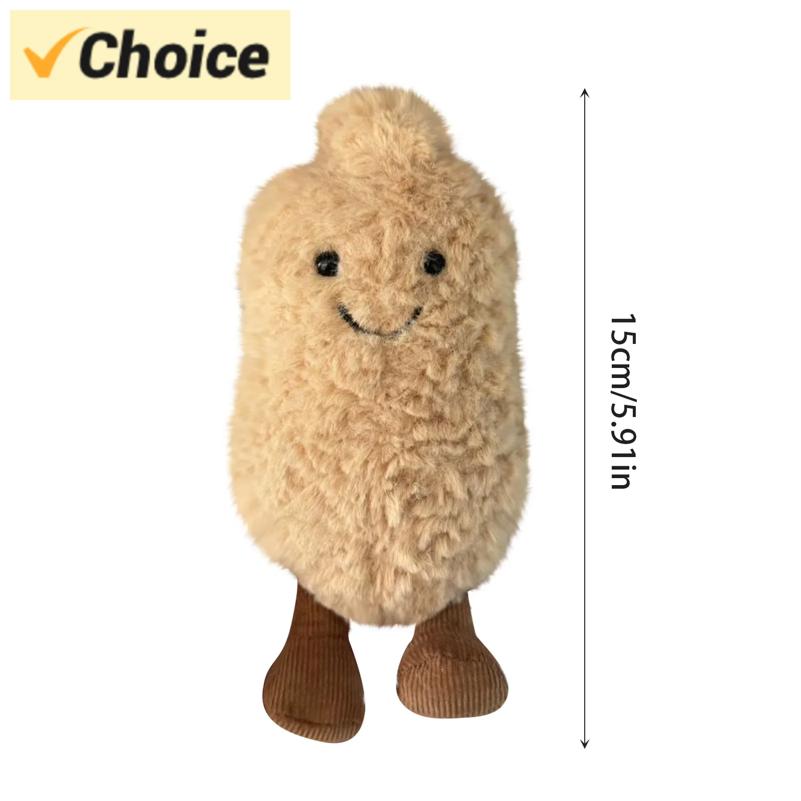 Easter gift 5.9 inch Peanut Plush Toy Soft Stuffed Doll Smile Face Groundnut Plushies for Kids Gift