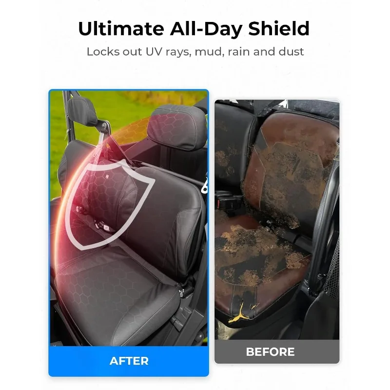 مجموعة غطاء مقعد UTV Wingback متوافقة مع Polaris Ranger Crew XP 1000 2022-2025، 1680D Oxford Fabric Pet Toenail Proo