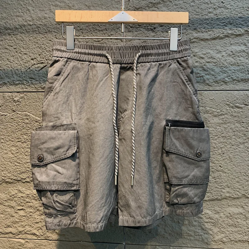 HKSH Summer New Men Tide Waste Land Techwear Cool Shorts High-End Deconstructed Large-Pockets Safari Style Luxury Capris HK24208