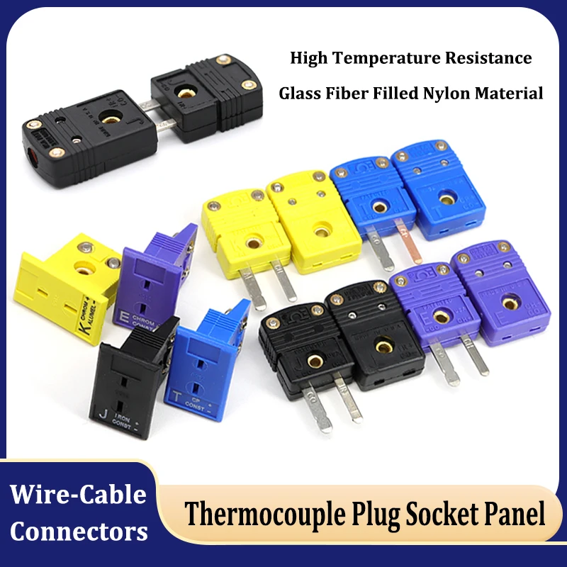 

High Temperature Resistance Thermocouple Plug Socket Panel SMPW-K/J/T/E/-M/F MPJ-K/J/T/E-F Miniature Compensation Wire Connector