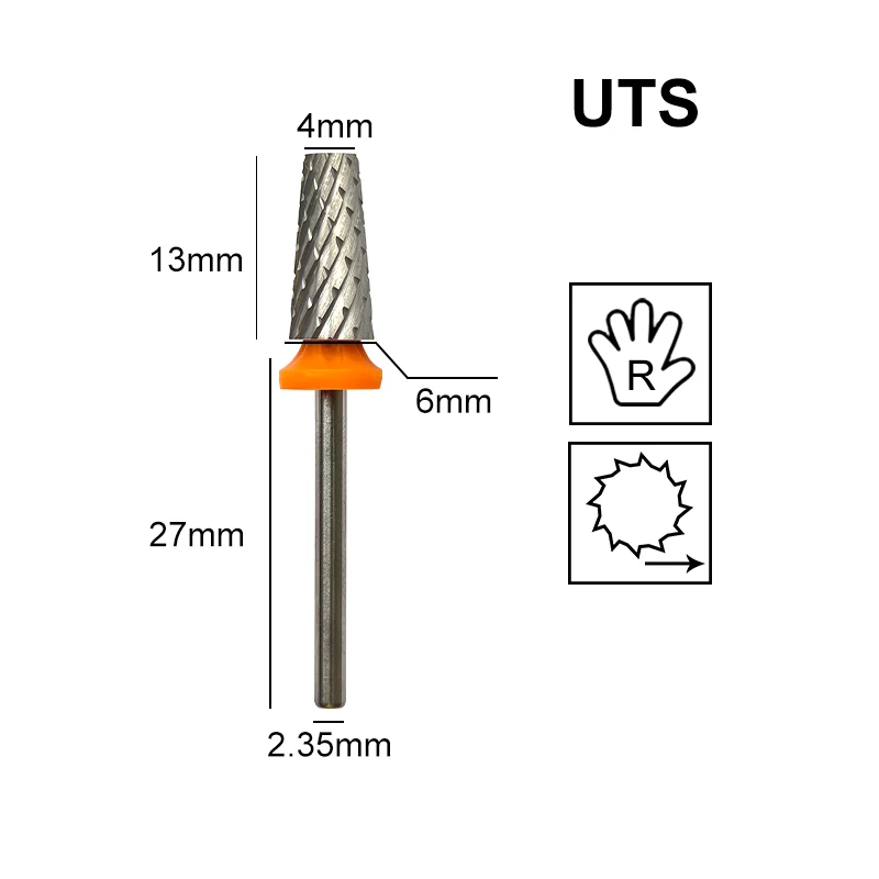 Tapered Barrel Nail Drill Bits Carbide Nails Grinding Head Milling Cutter 4XC Hard Soft Gel Removal Polishing DIY Tools