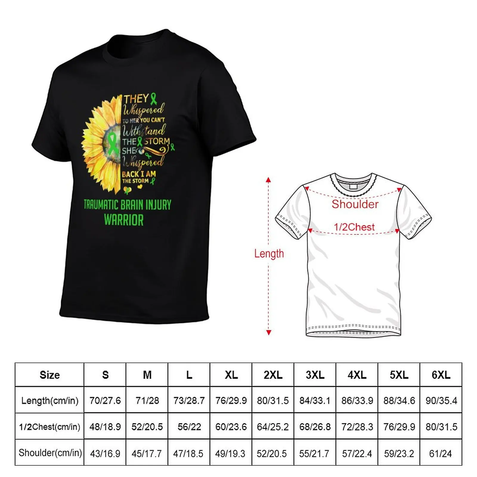 Traumatic Brain Injury Awareness Warrior Support Survivor Green Ribbon Gifts T-Shirt vintage graphic tee mens t shirts