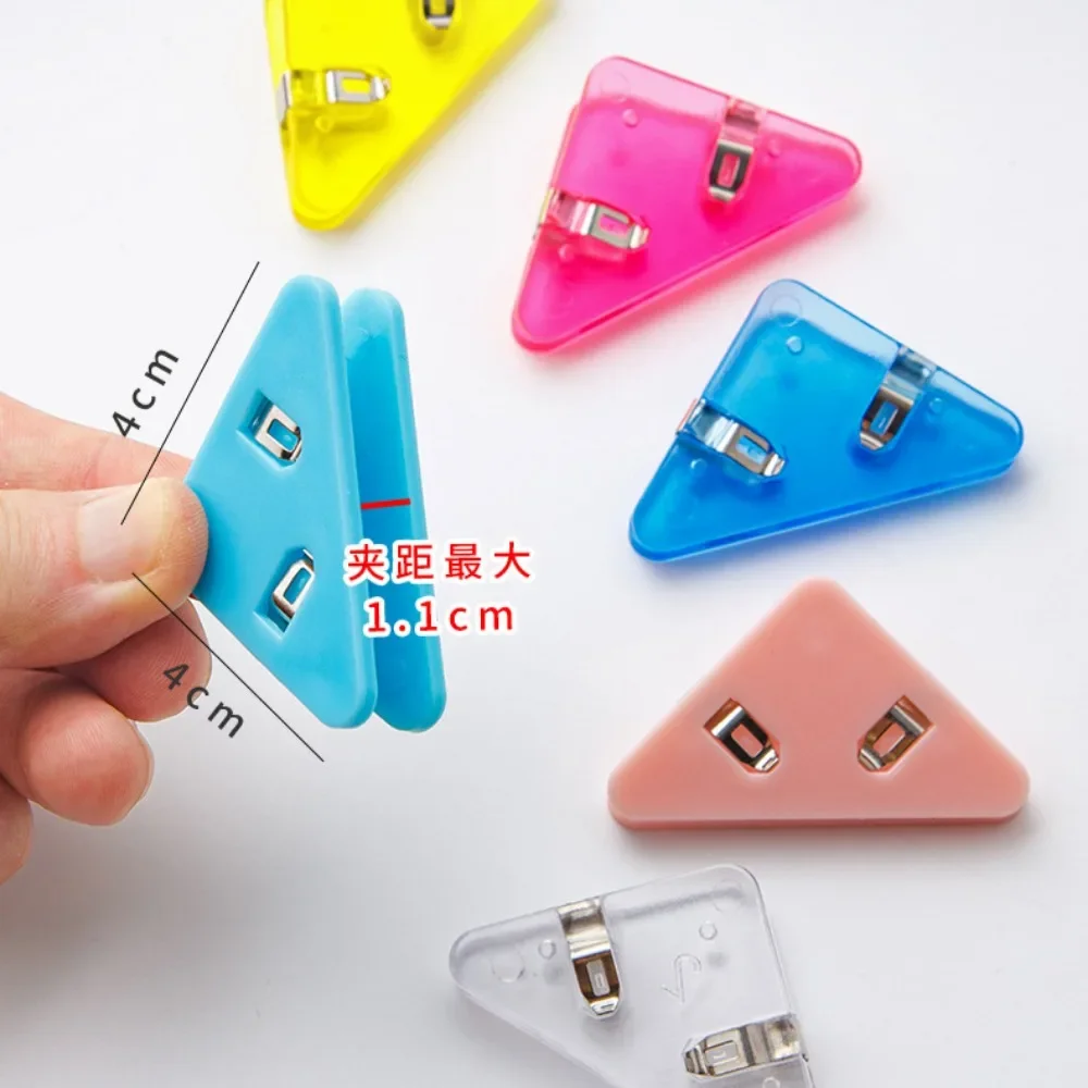 Kawaii 1pc Triangle Corner Clips File Paper Clips File Index Photo Clamp Page Holder Korean Stationery Office Desk Organizer
