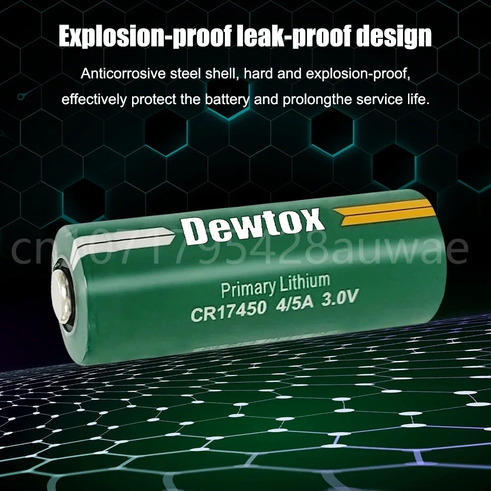 10PCS 3V CR17450 4/5A lithium manganese column Battery water meter Heating meter Water meter RAM memory PLC Battery