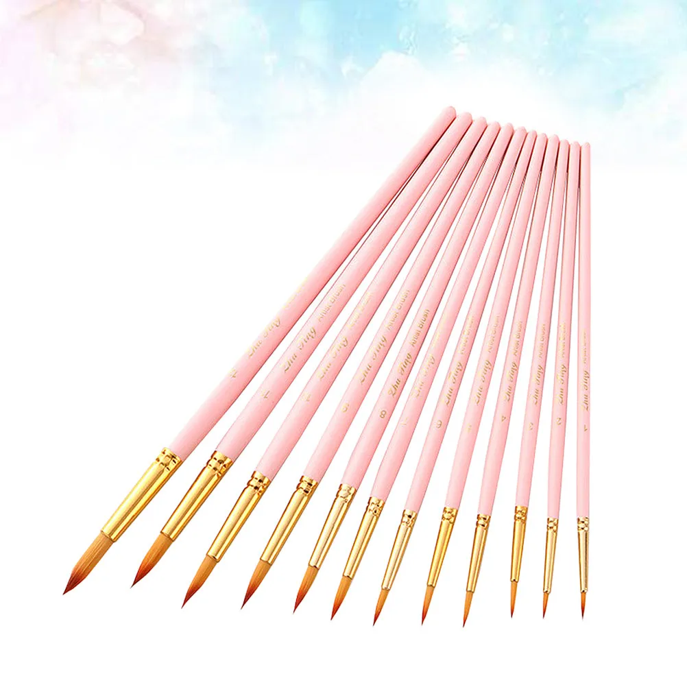 

Набор из 12 кистей для рисования: премиальные синтетические нейлоновые волокна, прочные деревянные ручки, универсальные кисти с тонким наконечником для студентов