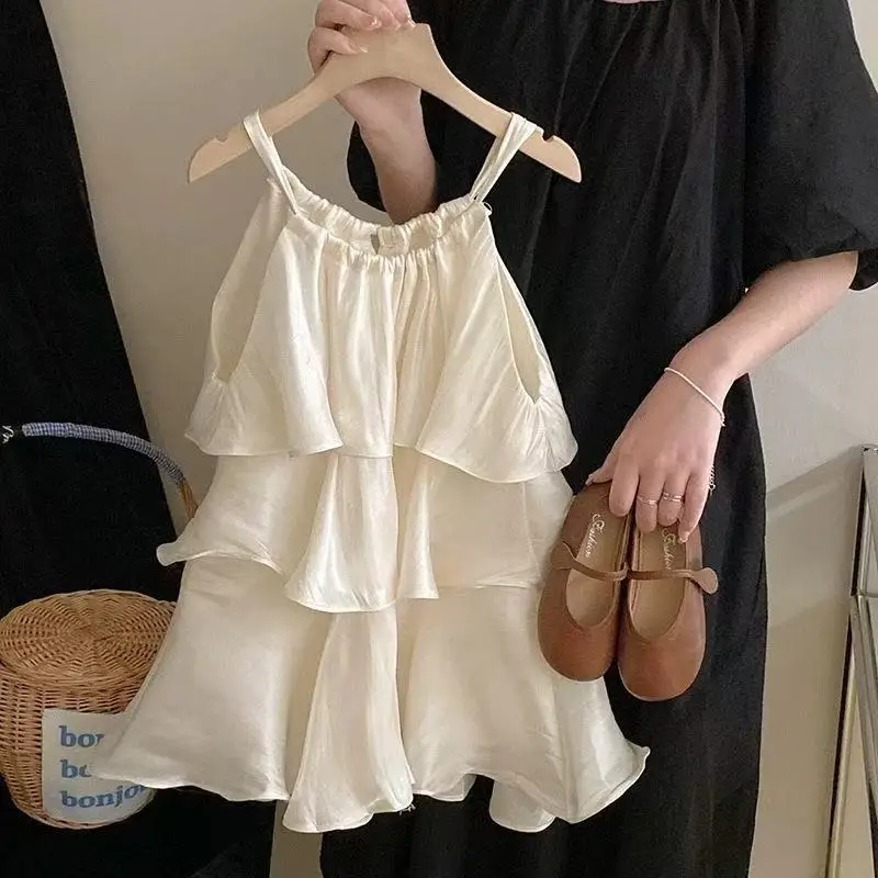Children's Dress 2026 Summer New Baby Girls' Sweet Temperament Dresses Cake Slip Dress Kids Clothes
