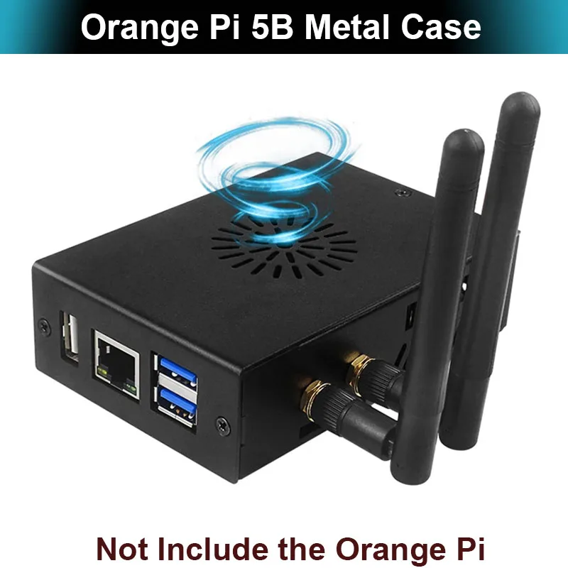 

Чехол из алюминиевого сплава для Orange Pi 5B, с дополнительной антенной охлаждающего вентилятора