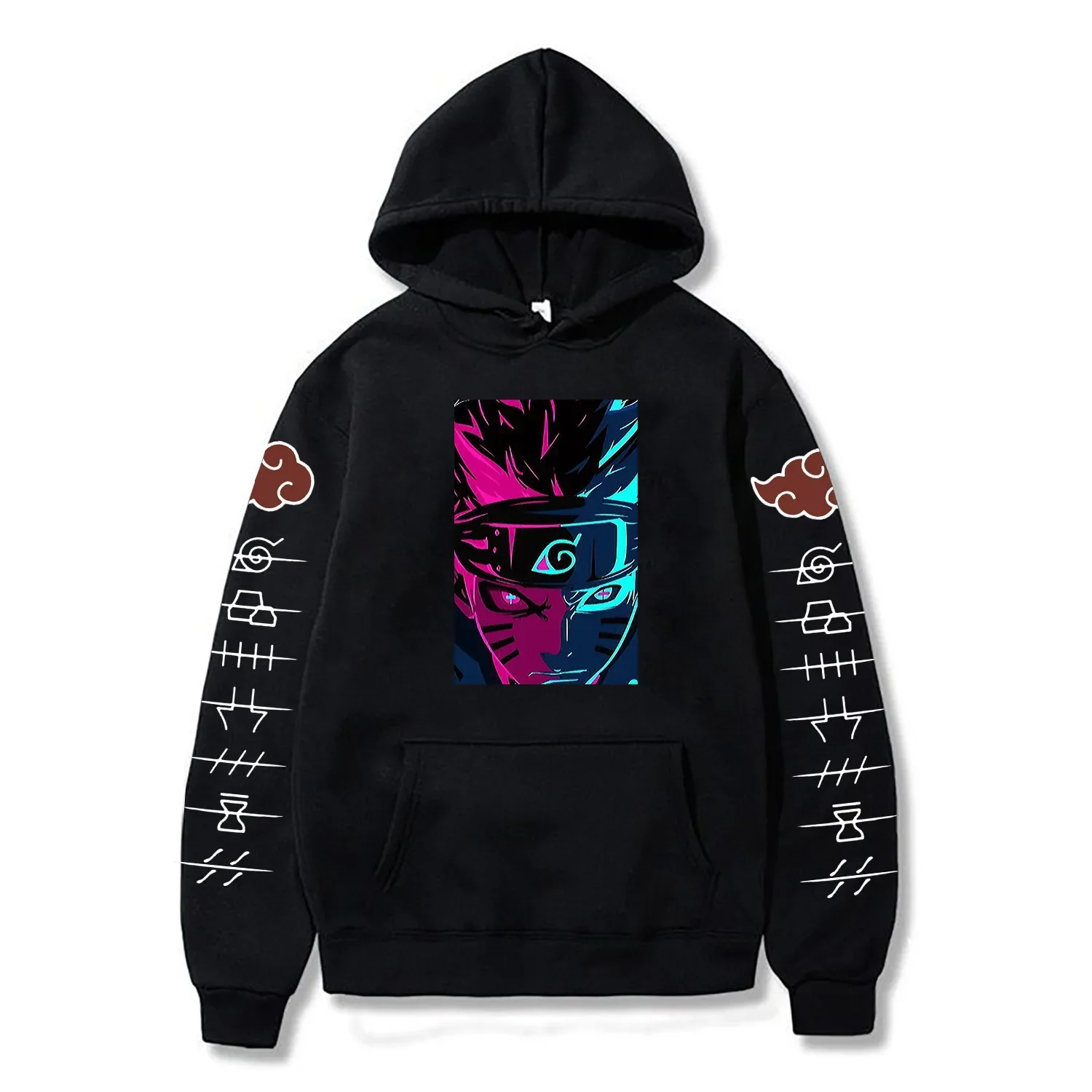 Naruto Uchiha Itachi Hoodie, Unisex Anime Pullover mit Front-, Rücken- und Ärmelprint, lässiger Streetwear-Sweatshirt mit langen Ärmeln – Detail 13