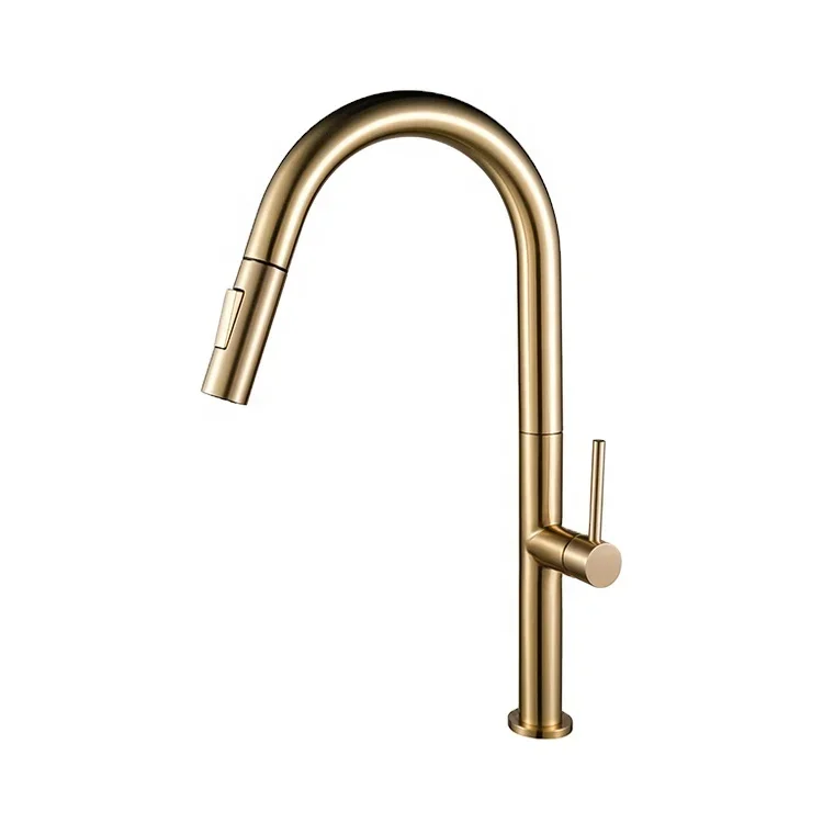 

Gold finish Stainless Steel 304 Kitchen Water Faucet Mixer Tap pull out kitchen faucet