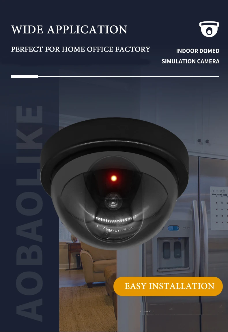 Neue rote blinkende LED-Licht schwarz/weiß Dummy Conch Kamera Home Office Überwachung Sicherheitssystem gefälschte CCTV Überwachungskamera – Detail 16