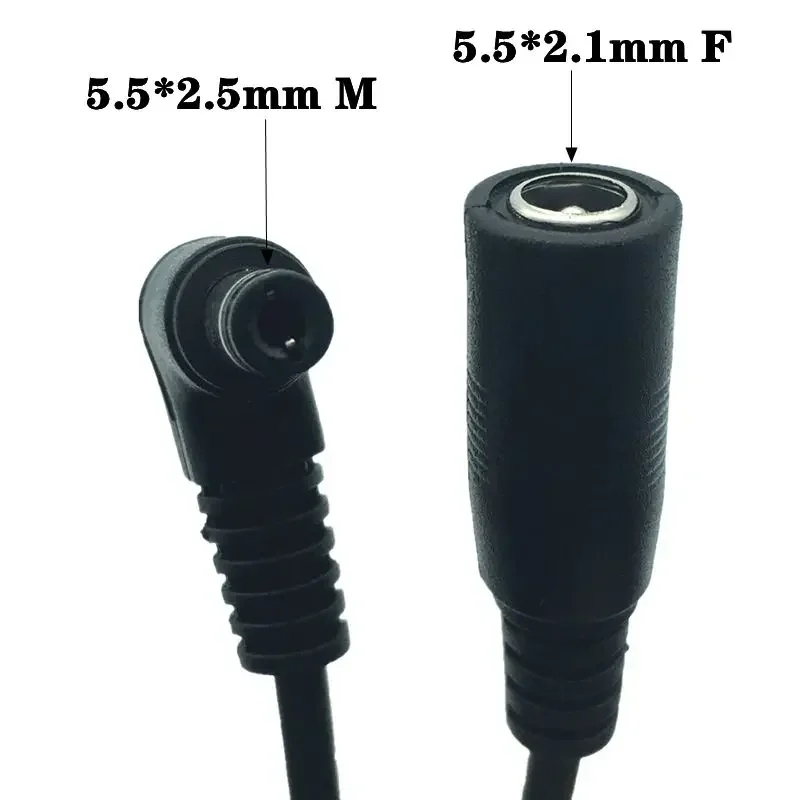 DC Power Conversion Line 5.5 * 2.1mm Female To 5.5 * 2.5mm 3.5 * 1.35mm 90 ° Angled Male Conversion Line DC Line 0.1M