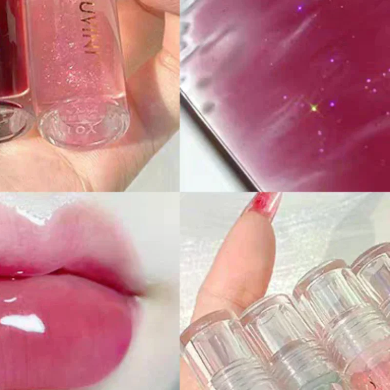 Cappuvini Transparent Crystal Jelly Lip Gloss Shiny Clear Mirror Moisturizing Lip Balm Glitter Liquid Lipstick Lip Oil Lip Tint